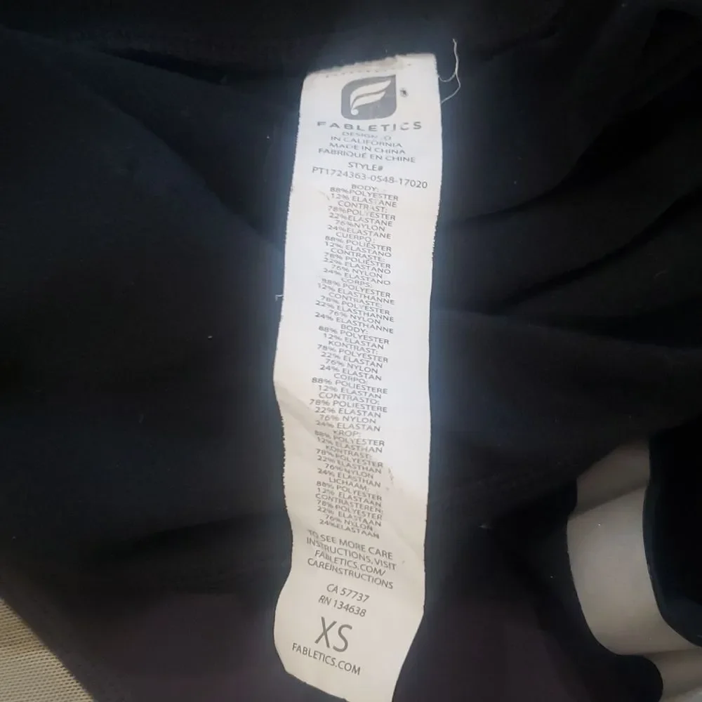 Fabletics Salma Side Reflective stripe leggings crop mesh colorblock Yoga